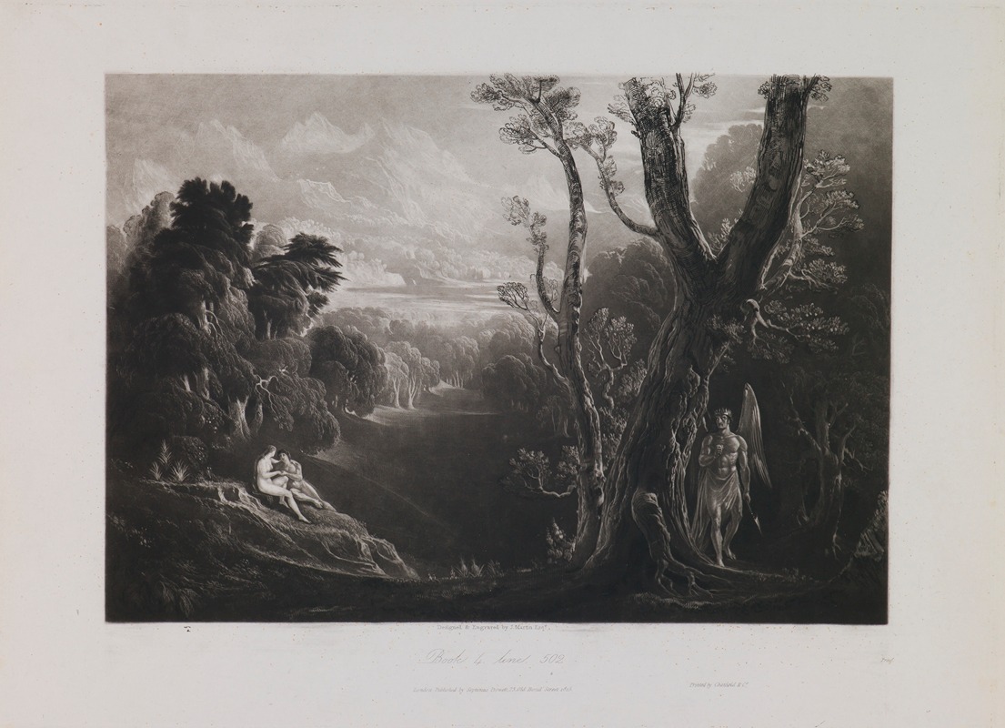 John Martin - Satan Contemplating Adam and Eve in Paradise (Book 4, Line 502)