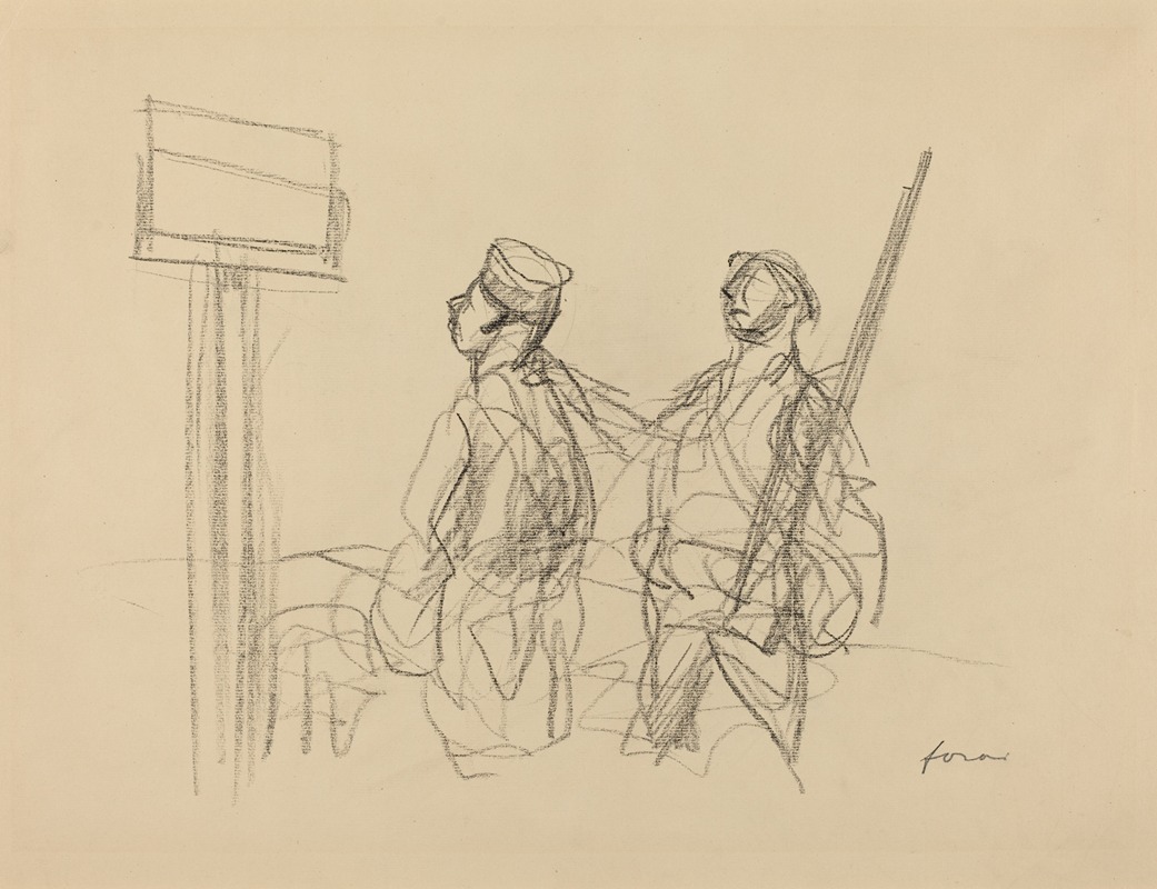 Jean-Louis Forain - Two Soldiers Looking at a Placard