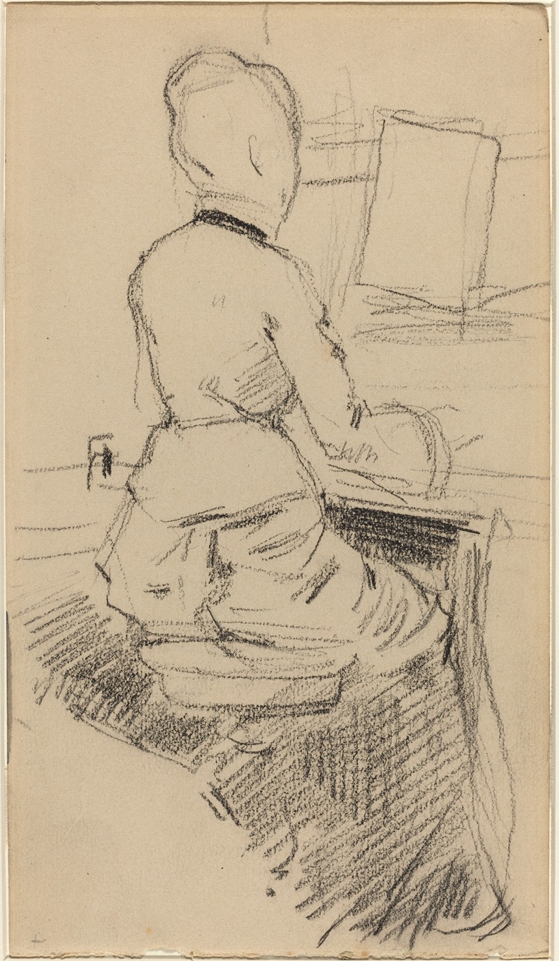 Jean-Louis Forain - Young Woman Seated at a Piano (recto)