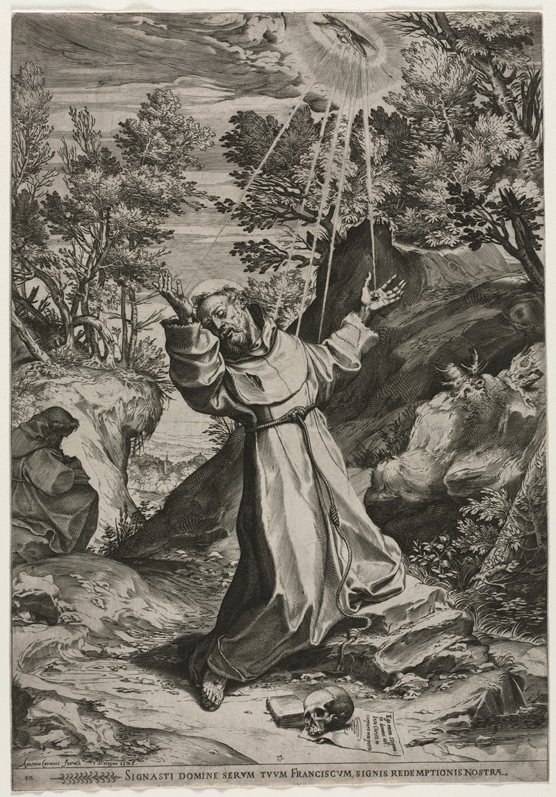 Agostino Carracci - St. Francis Receiving the Stigmata