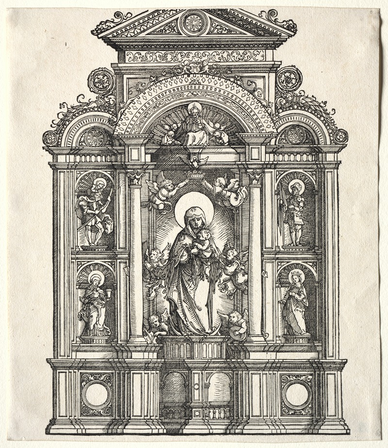 Albrecht Altdorfer - Great Altar with the Virgin, in a border with SS. Christopher, George, Barbara, Catherine
