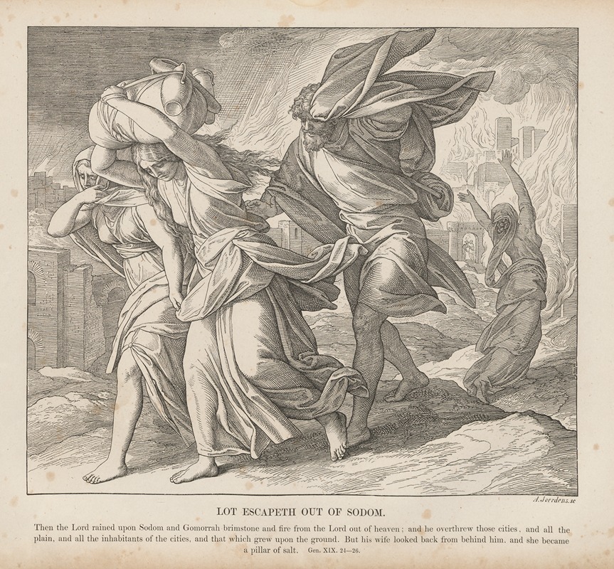 Julius Schnorr von Carolsfeld - Lot escapeth out of Sodom