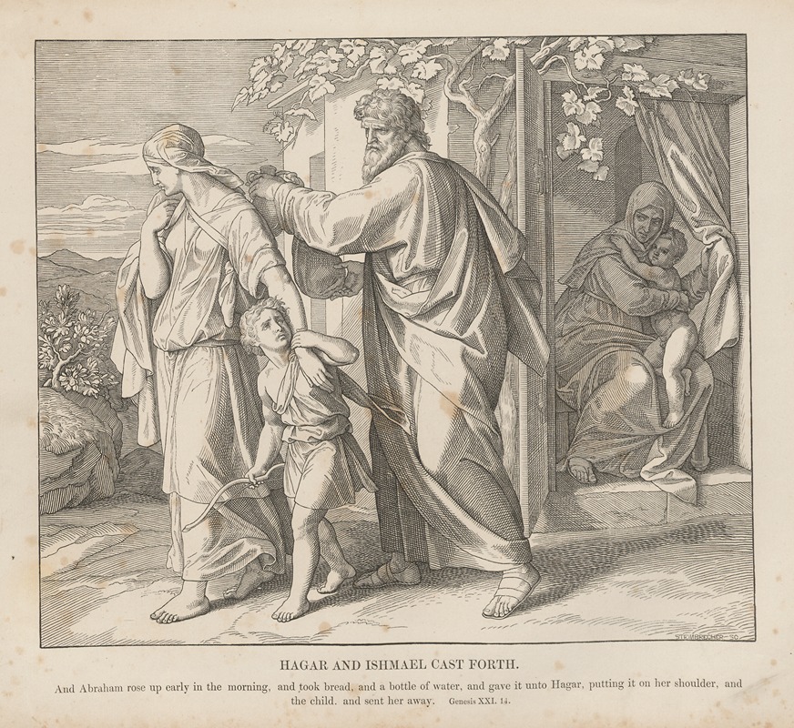 Julius Schnorr von Carolsfeld - Hagar and Ishmael cast forth