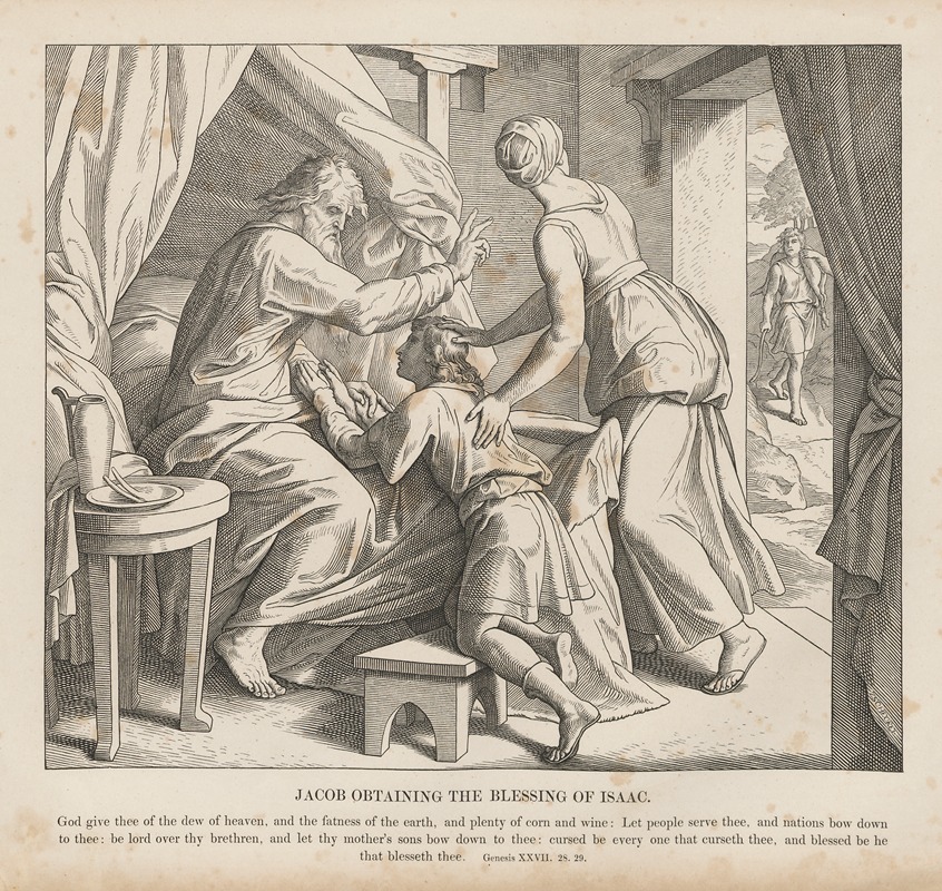 Julius Schnorr von Carolsfeld - Jacob obtaining the blessing of Isaac