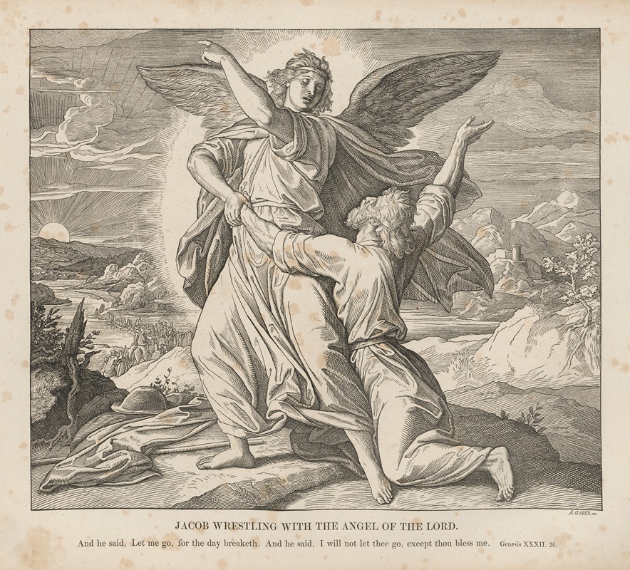 Julius Schnorr von Carolsfeld - Jacob wrestling with the Angel