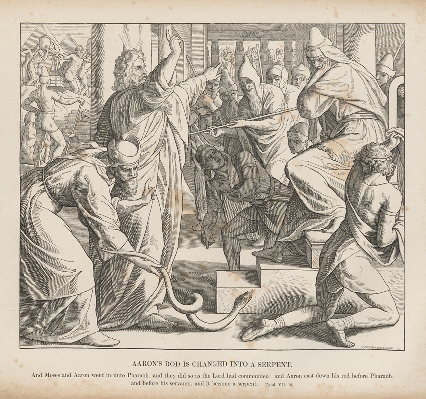 Julius Schnorr von Carolsfeld - Aaron’s rod is changed into a serpent