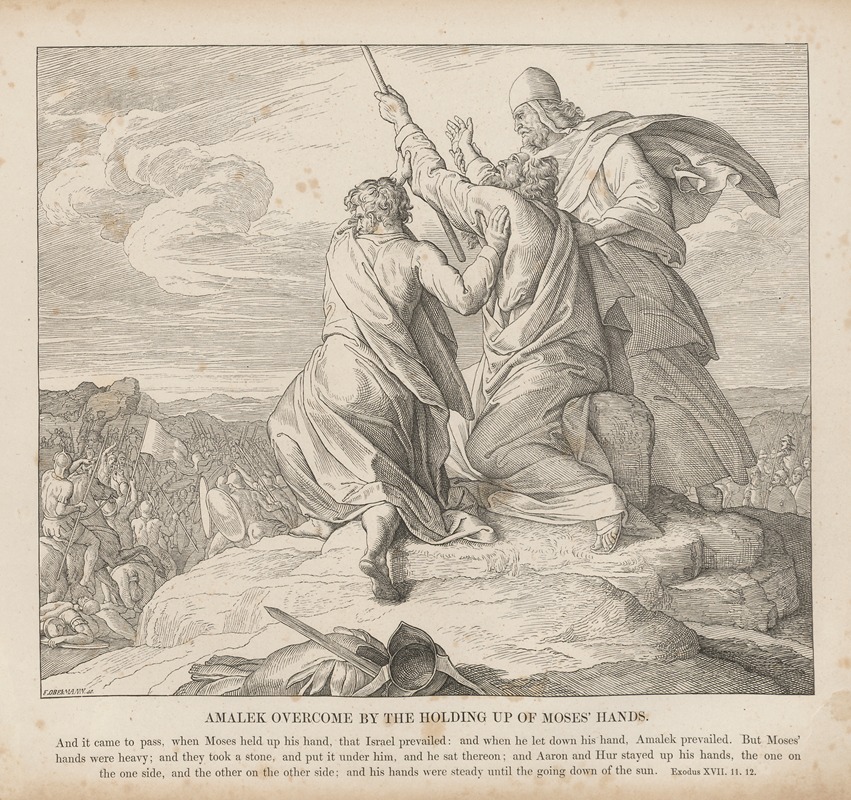 Julius Schnorr von Carolsfeld - Amalek overcome by the holding up of Moses’ hands