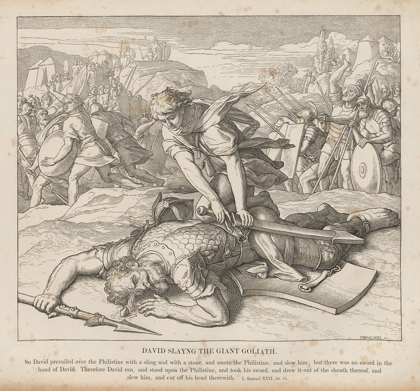 Julius Schnorr von Carolsfeld - David slaying Goliath