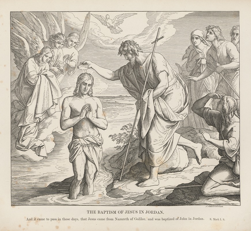Julius Schnorr von Carolsfeld - The baptism of Jesus in Jordan