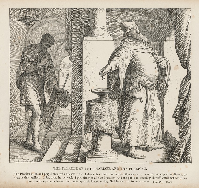 Julius Schnorr von Carolsfeld - The parable of the Pharisee and the Publican