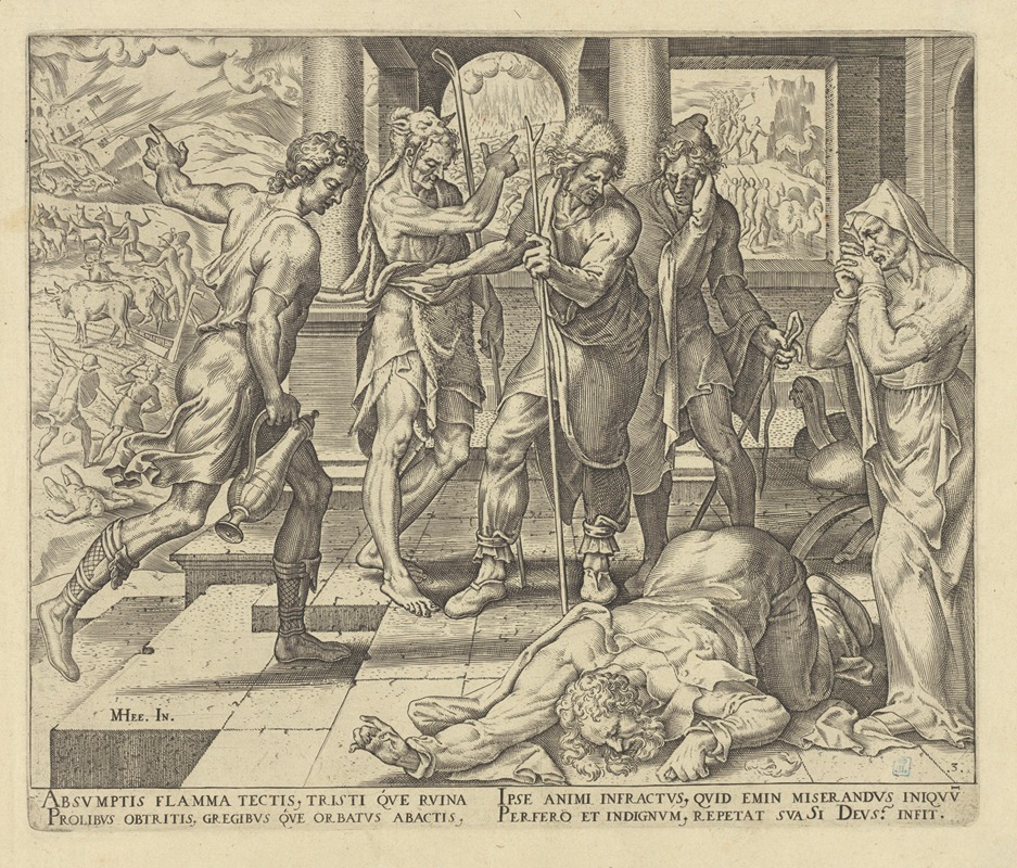 Maarten Van Heemskerck - Job Receiving The ill- News of His Misfortunes