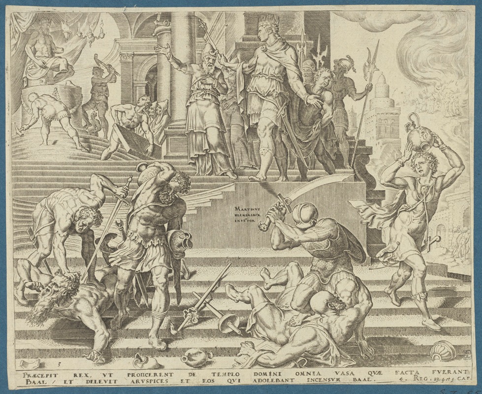 Maarten Van Heemskerck - The Destruction of The Temple of Baal and The Slaughter of His Priests