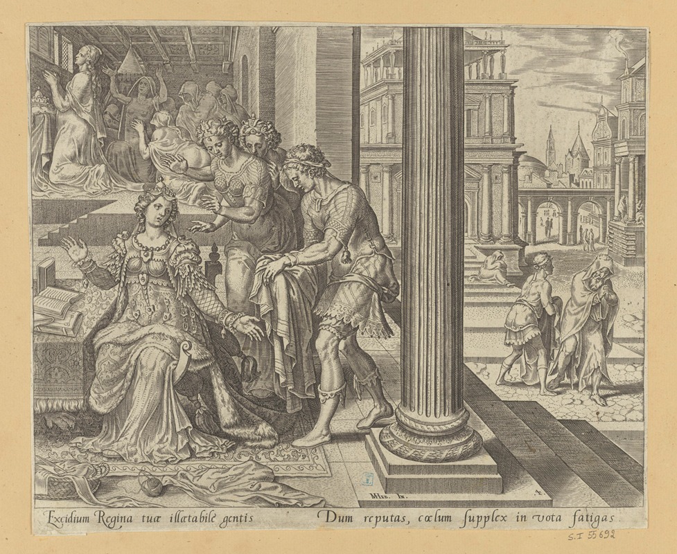 Maarten Van Heemskerck - Esther’s Servants Telling Her of Mordecai’s Refusal of The Raiment
