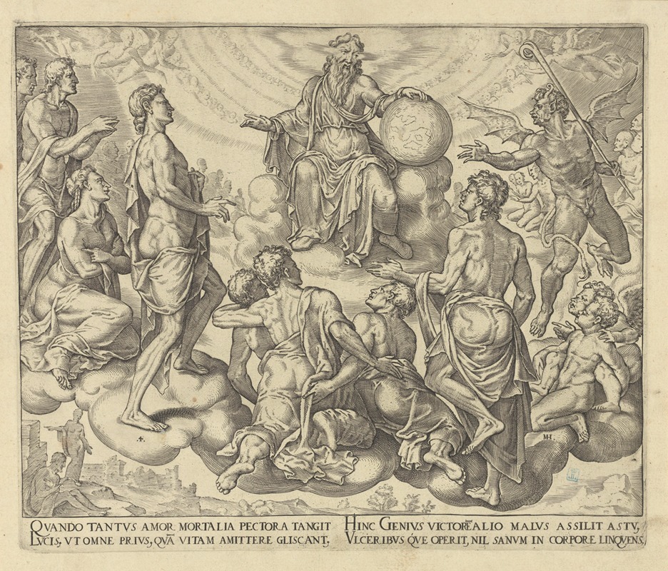 Maarten Van Heemskerck - Satan Challenging The Lord to Remove his Protection from Job