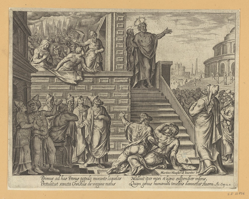 Maarten Van Heemskerck - St Peter Preaching In Jerusalem