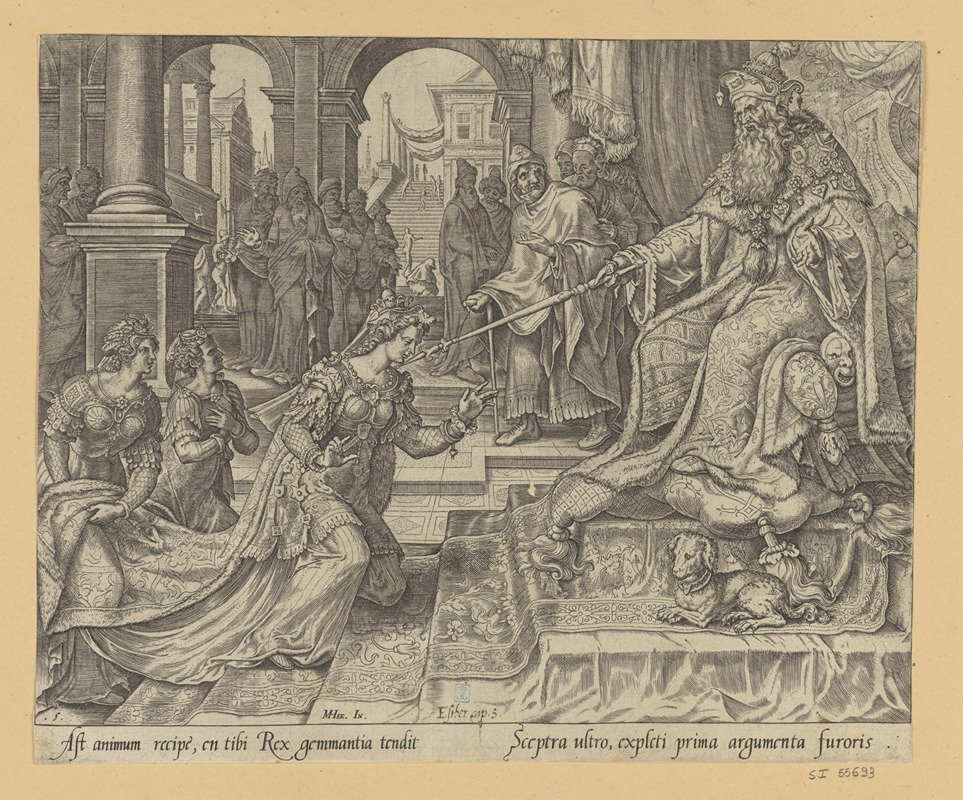 Maarten Van Heemskerck - Esther Before Ahasuerus, Inviting Him for a Banquet