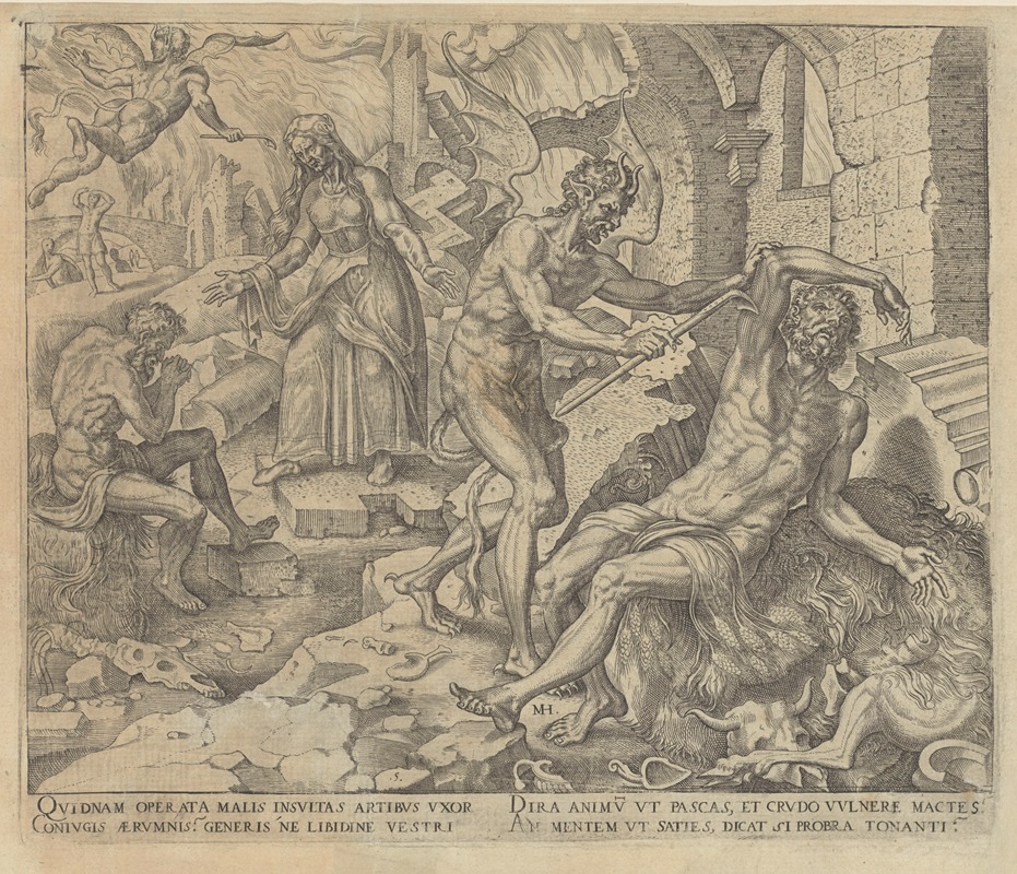 Maarten Van Heemskerck - Satan Smiting Job With Boils