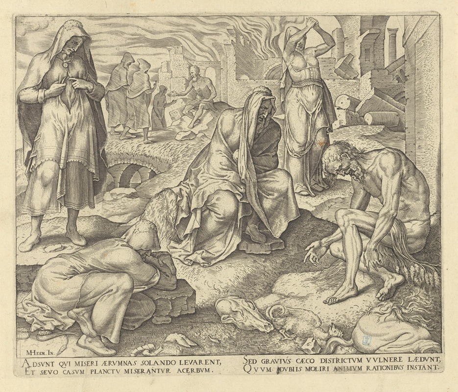 Maarten Van Heemskerck - Job Sitting of The Dunghill