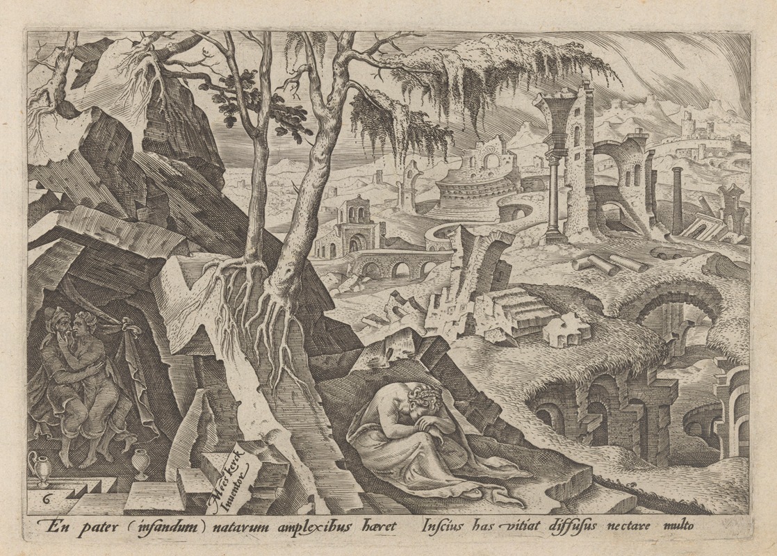 Maarten Van Heemskerck - Lot Making Love to His Daughter