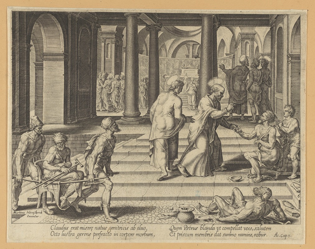 Maarten Van Heemskerck - St Peter Healing The Lame at The Beautiful Gate