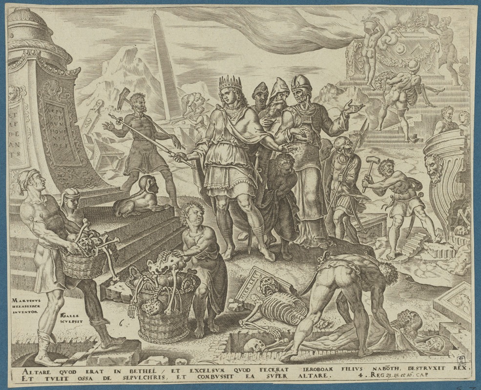Maarten Van Heemskerck - The Destruction of The Altar at Bethel and The Exhumation of The Bones From The Sepulchres