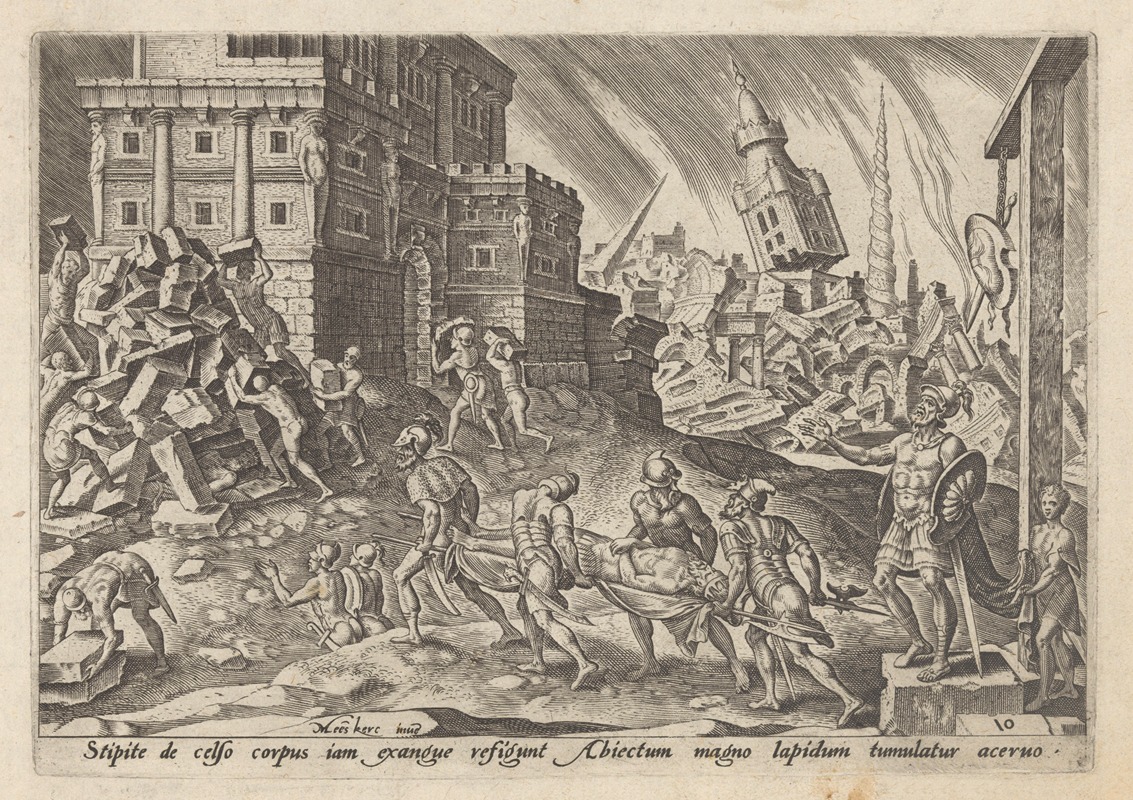 Maarten Van Heemskerck - The Corpse of The King of Ai Brought to The Gate of The City