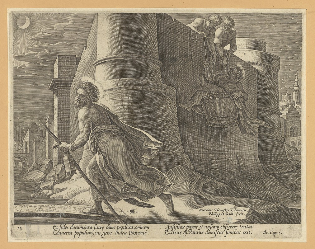Maarten Van Heemskerck - St Paul Escaping from Damascus by Night