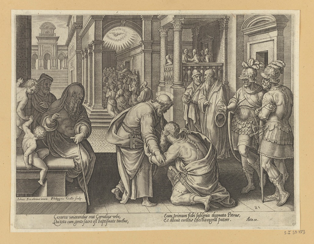 Stradanus - Cornelius Kneeling Before St Peter