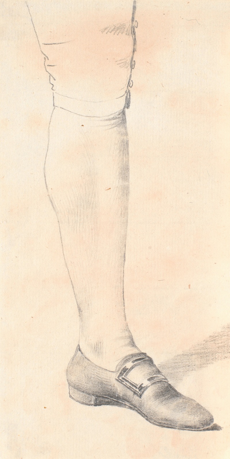 Jens Juel - Studie af en stående mands venstre ben