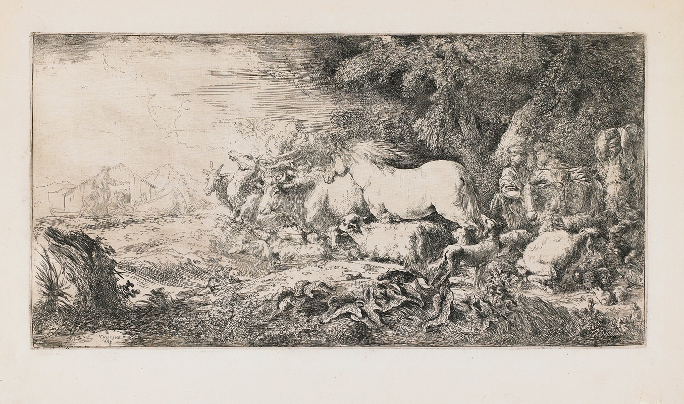 Giovanni Benedetto Castiglione - The Animals Going Toward the Ark