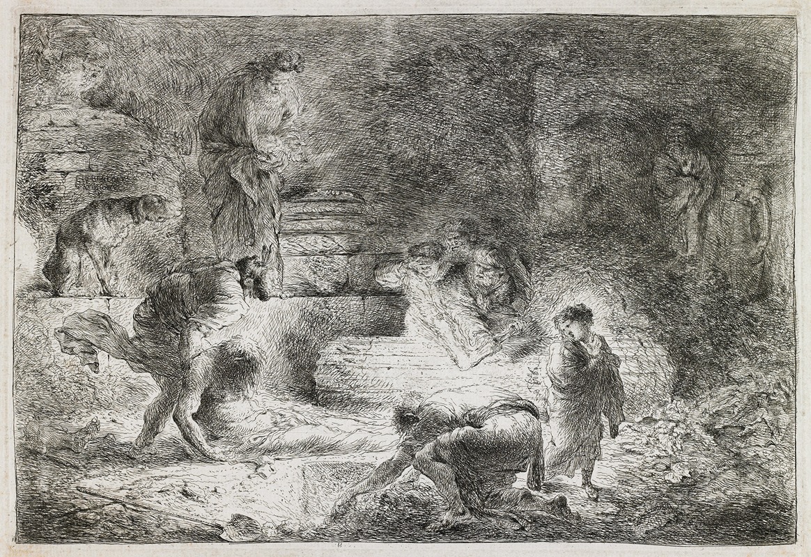 Giovanni Benedetto Castiglione - Tobit Burying the Dead