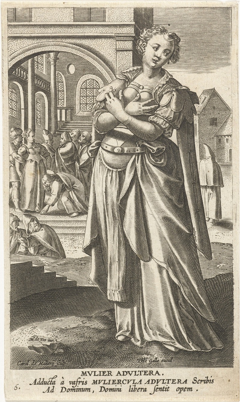 Jan Collaert II - Adulterous woman