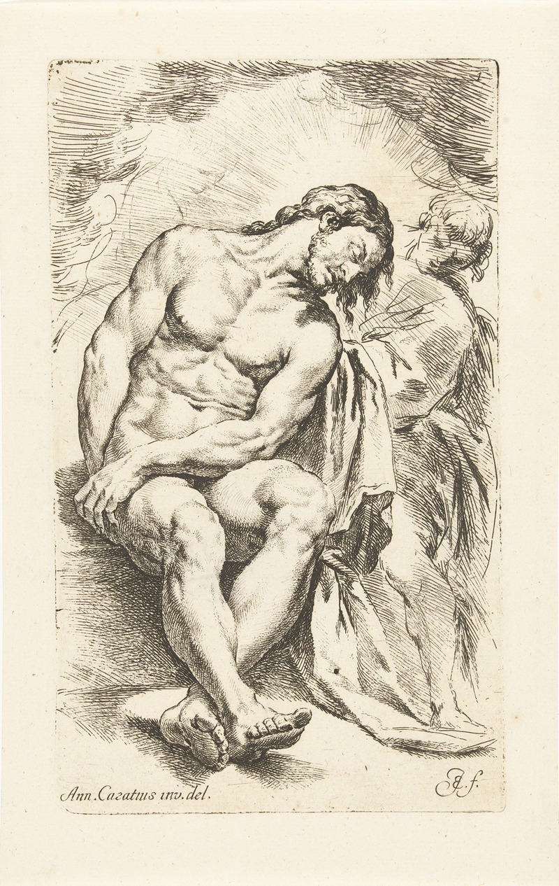 Jan de Bisschop - Dying Christ supported by an angel