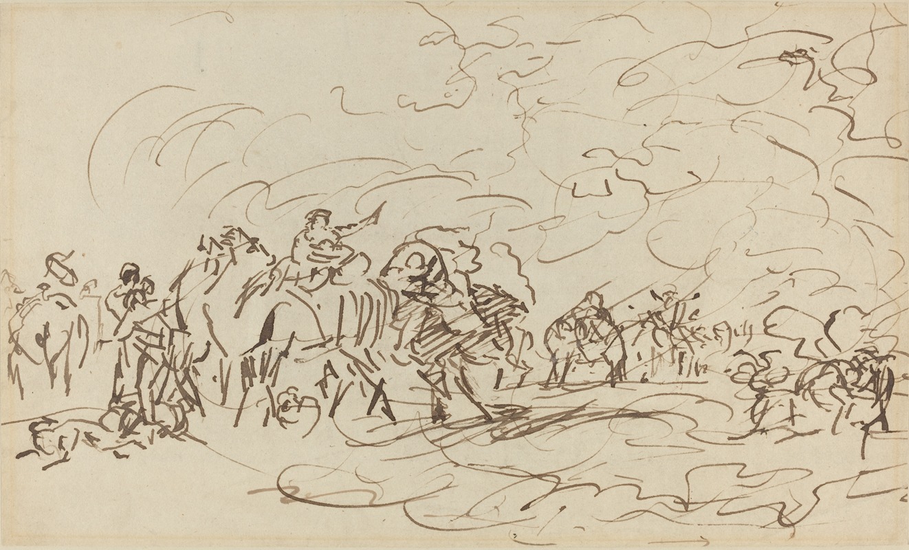 Johan Joseph Zoffany - Sandstorm in the Desert Overtaking a Caravan