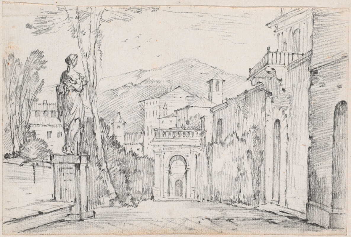 Joseph-Marie Vien - A Roman Street with Monte Cavo in the Distance