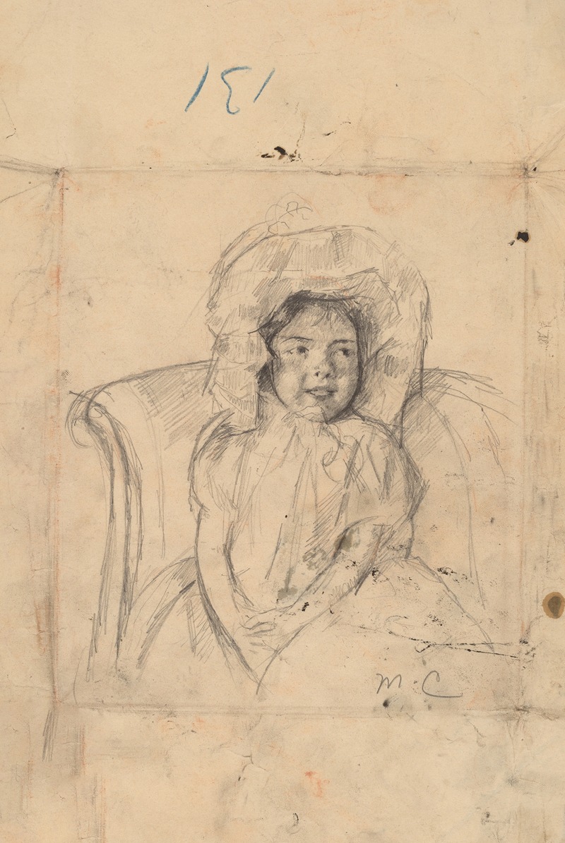 Mary Cassatt - Smiling Margot Wearing a Ruffled Bonnet