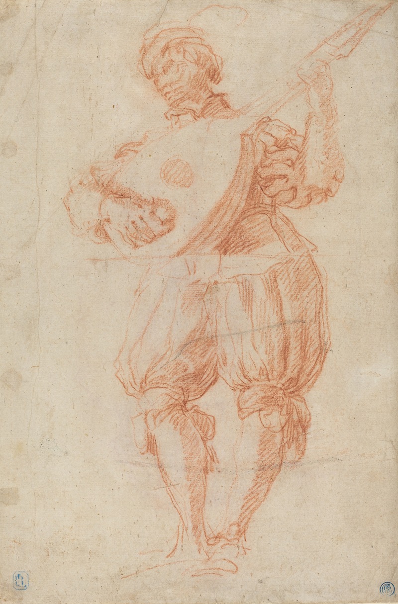 Matteo Rosselli - Man Playing a Lute (recto)