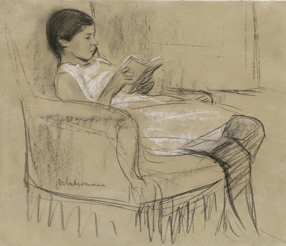 Max Liebermann - The Artist’s Daughter Käthe Reading in a Chair