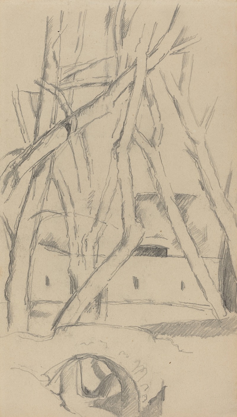Paul Cézanne - The Little Bridge (recto)