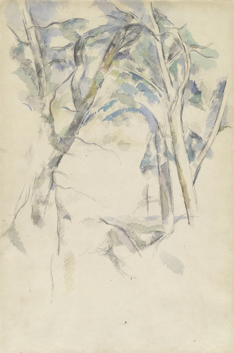 Paul Cézanne - Trees Leaning over Rocks