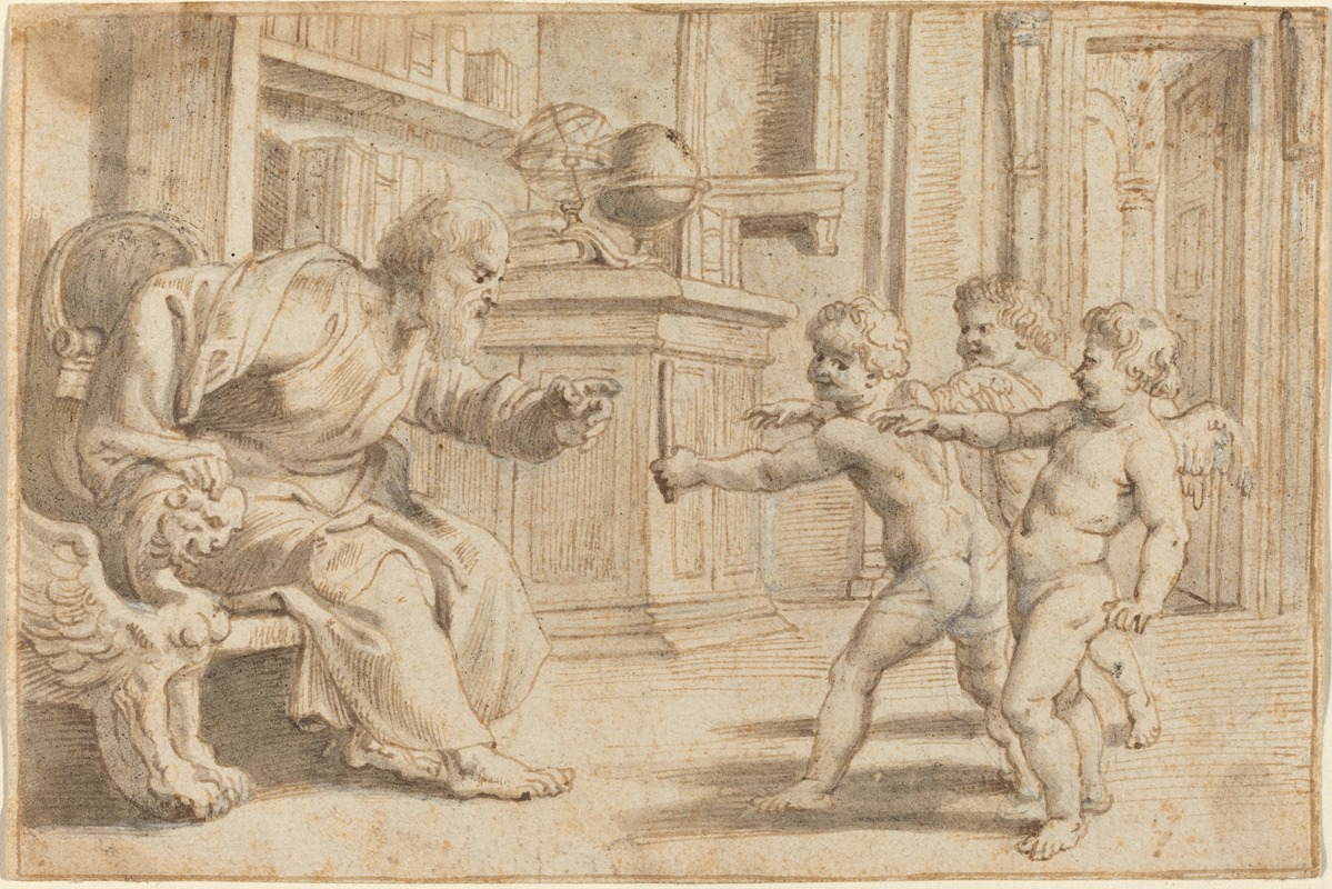 Peter Paul Rubens - Putti Testing a Man’s Perception of Depth