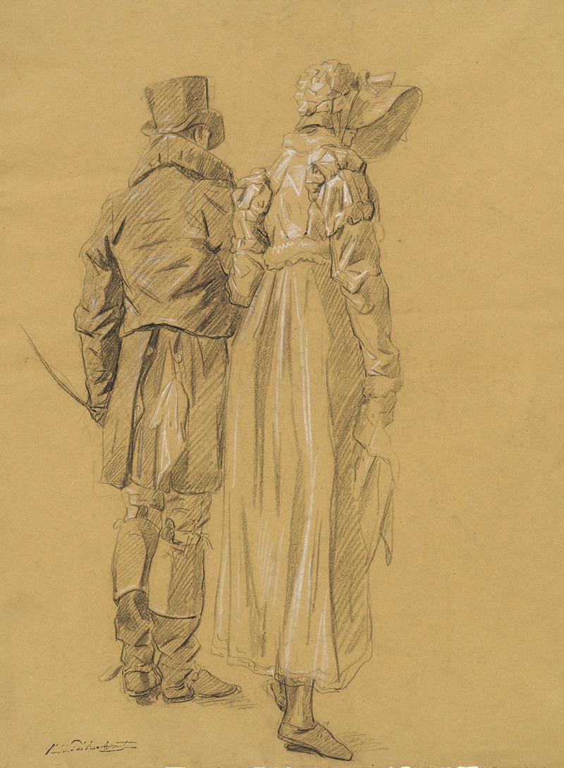 Philibert d'Amiens de Ranchicourt - A Fashionable Couple Seen from Behind