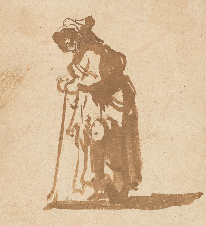 Rembrandt van Rijn - Beggar Woman Leaning on a Stick