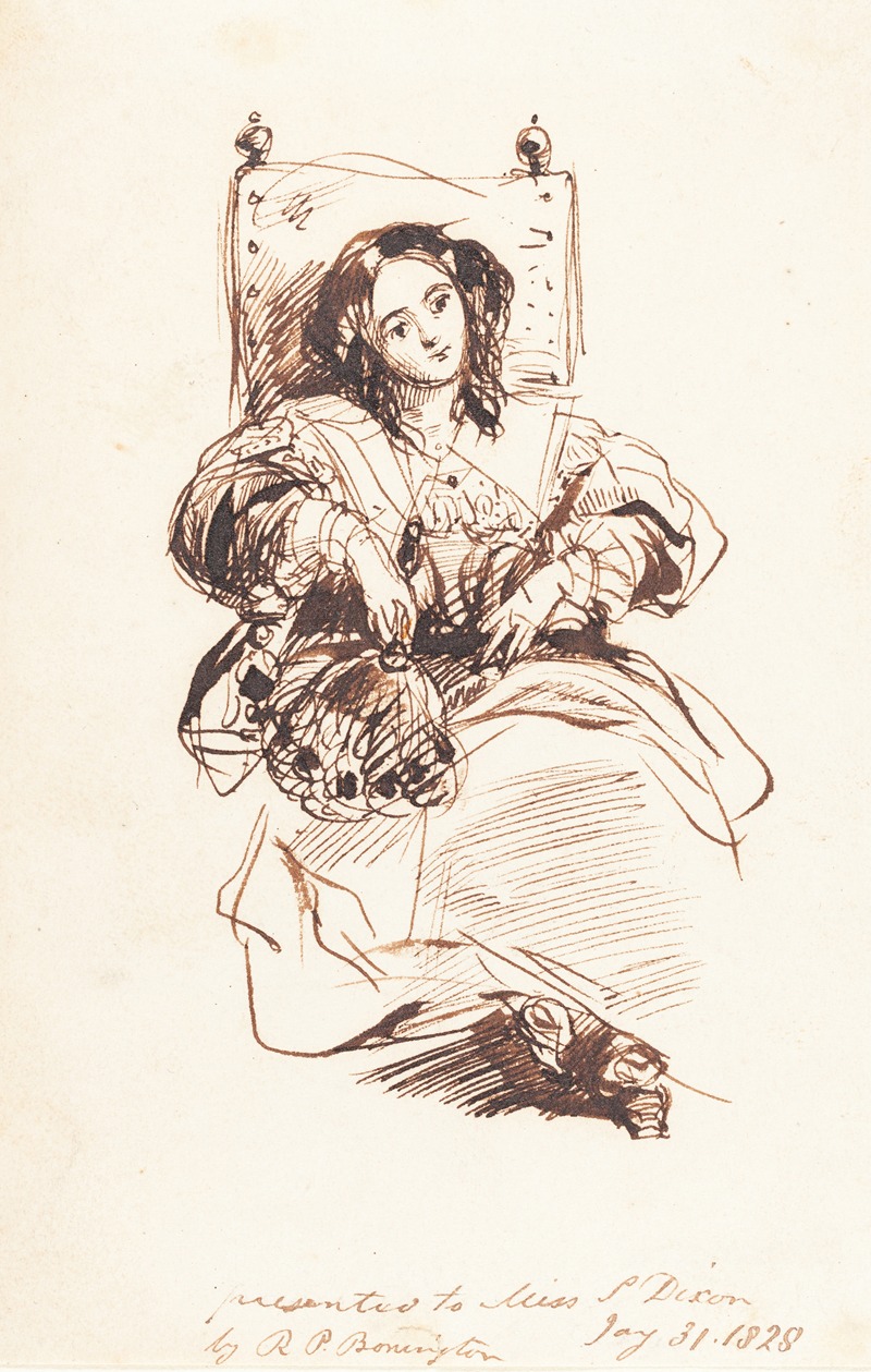 Richard Parkes Bonington - Sketch of a Woman