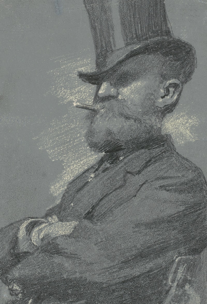 Robert William Vonnoh - Man in Top Hat, Smoking a Cigar