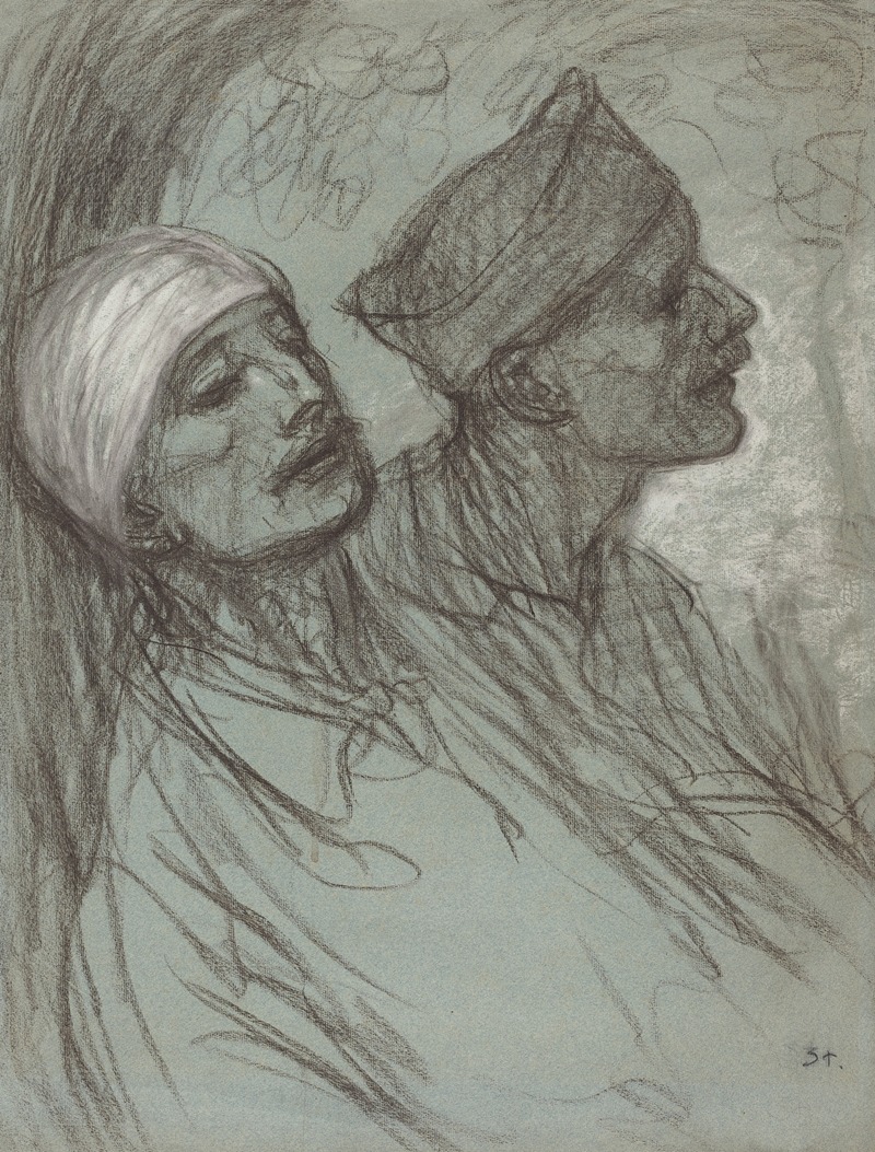 Théophile Alexandre Steinlen - A Wounded Soldier and His Comrade