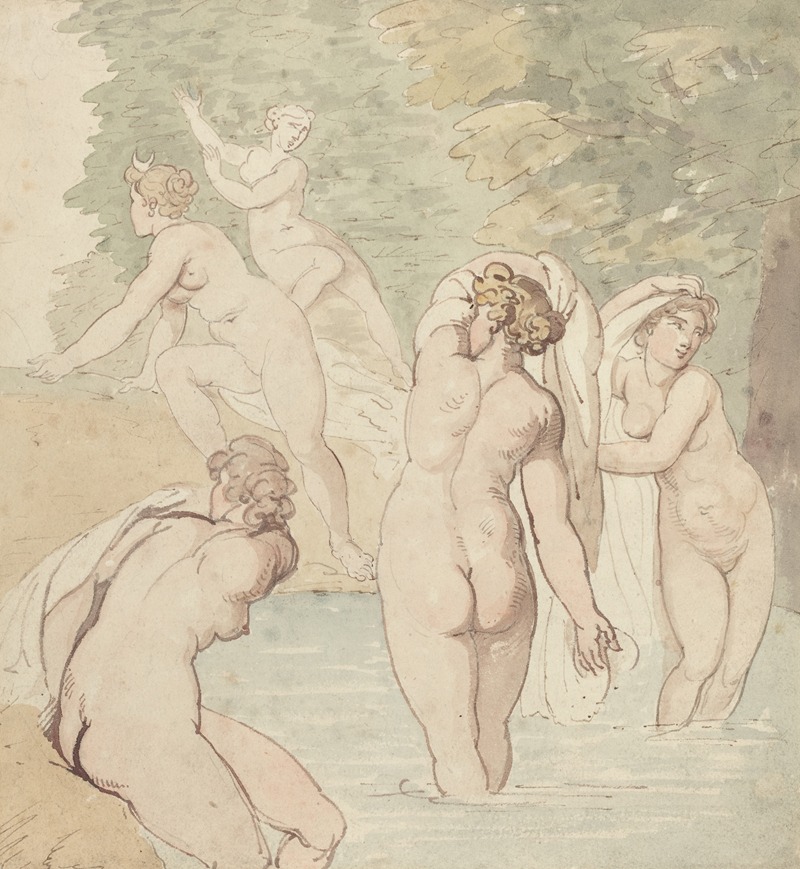 Thomas Rowlandson - Diana and Her Nymphs Bathing