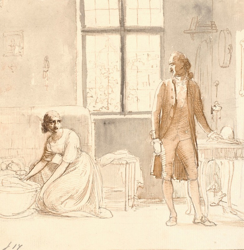 Wilhelm Marstrand - Goethe hos enken i Rom