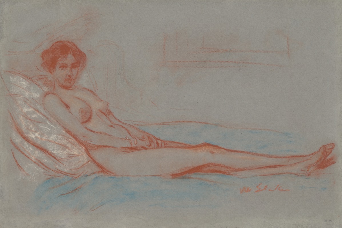 William James Glackens - Reclining Female Nude