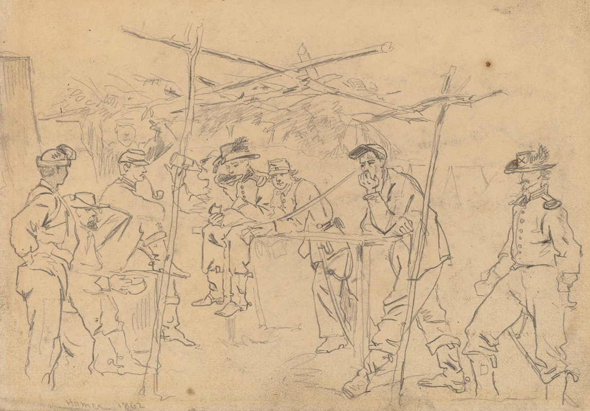 Winslow Homer - Sutler’s Tent, 3rd Pennsylvania Cavalry (recto)